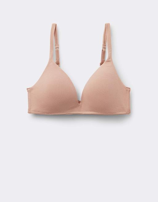 Tezenis London lightly padded triangle bra in beige, 5 of 5