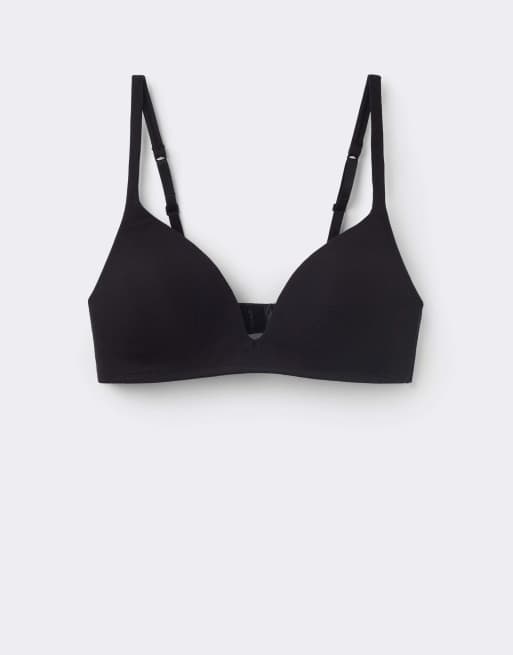 Tezenis London lightly padded triangle bra in black, 5 of 5