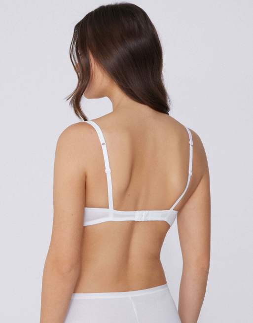 Tezenis London lightly padded triangle bra in white, 2 of 5