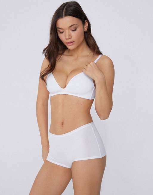 Tezenis London lightly padded triangle bra in white, 4 of 5
