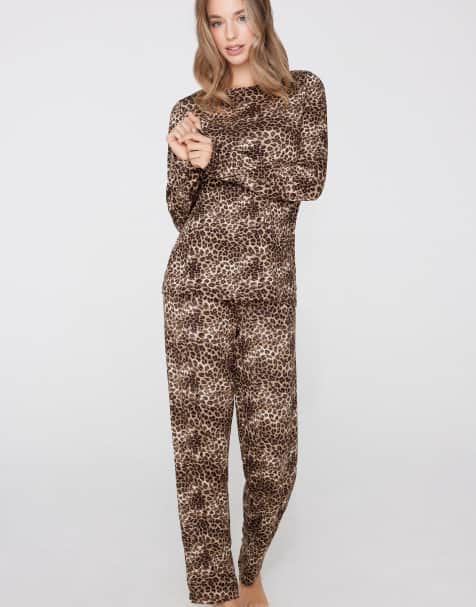 Tezenis Long pyjamas animal print in leopard print - view 1