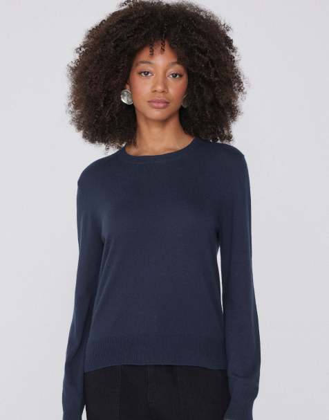 Tezenis Long sleeve round-neck heavy sweater in absolute blue - view 1