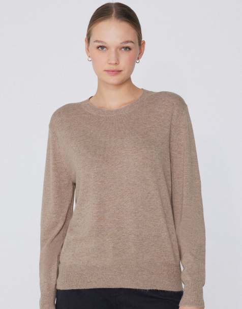 Tezenis Long sleeve round-neck heavy sweater in almond melange - view 1