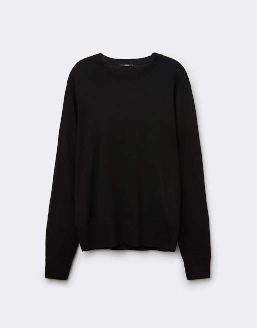 Tezenis Long sleeve round-neck heavy sweater in black, 5 of 5