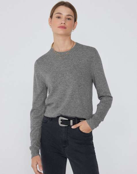 Tezenis Long sleeve round-neck heavy sweater in grey melange