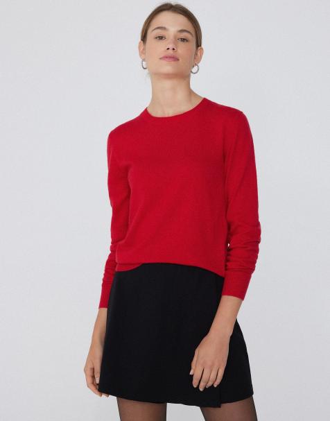 Tezenis Long sleeve round-neck heavy sweater in winter red - view 1