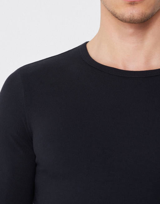 Tezenis Long-sleeve round-neck thermal top in black, 3 of 4