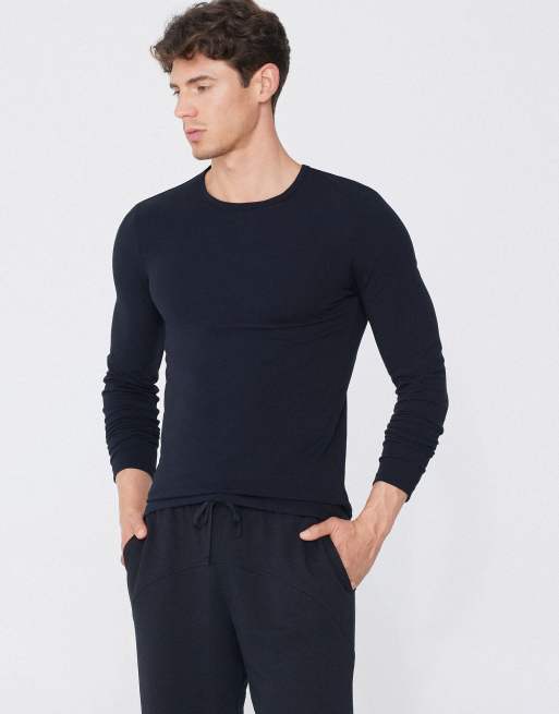 Tezenis Long-sleeve round-neck thermal top in dark blue, 4 of 4
