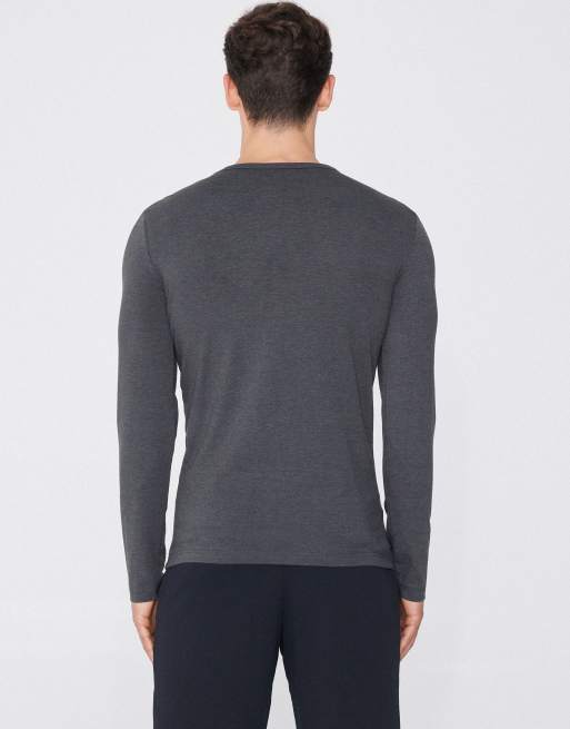 Tezenis Long-sleeve round-neck thermal top in grey melange, 4 of 4