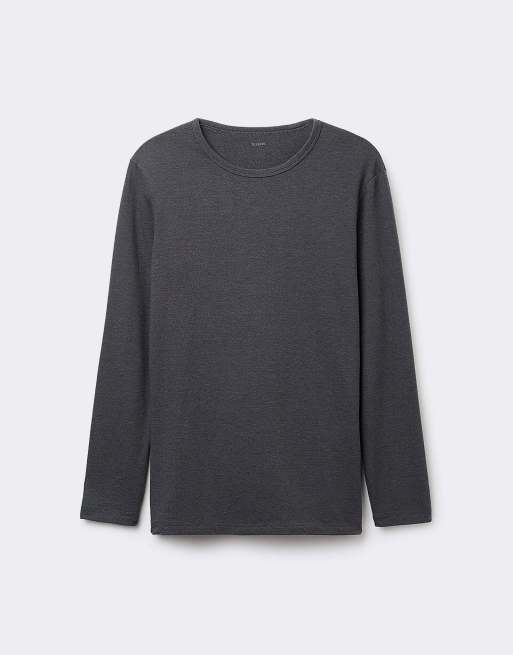Tezenis Long-sleeve round-neck thermal top in grey melange, 5 of 6