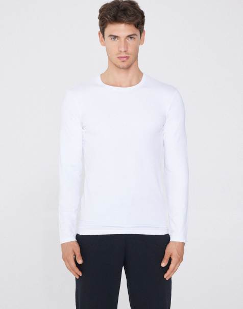 Tezenis Long-sleeve round-neck thermal top in white