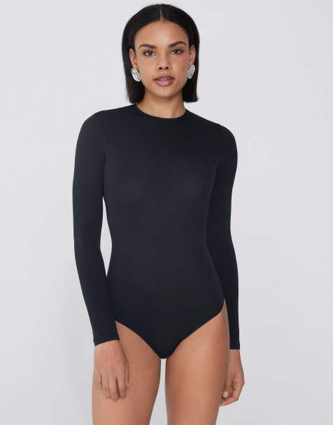Tezenis Long-sleeved lightweight microfibre body in black