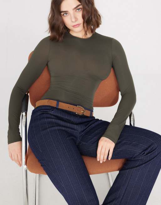 Tezenis Long-sleeved lightweight microfibre body in green camo, 3 of 5