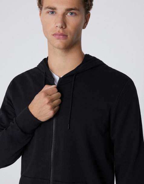 Tezenis Long-sleeved zip-up hoodie in black - view 1
