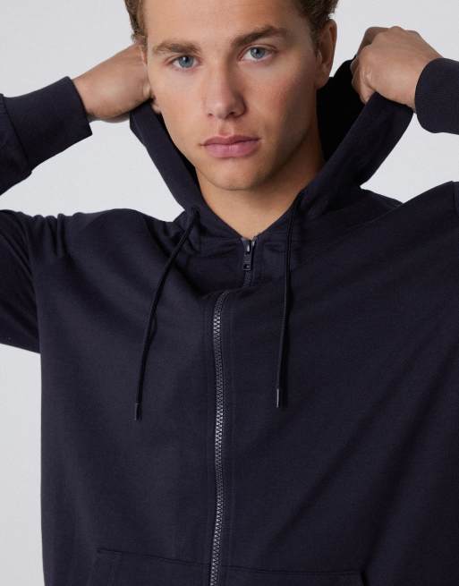 Tezenis Long-sleeved zip-up hoodie in dark blue, 3 of 5