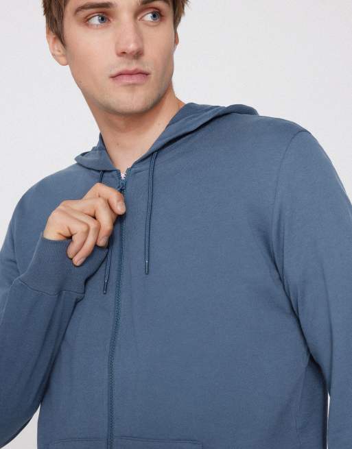 Tezenis Long-sleeved zip-up hoodie in denim, 3 of 5
