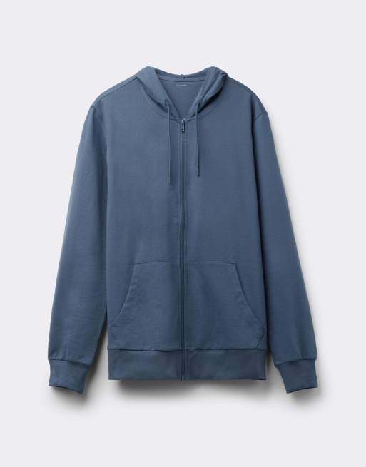 Tezenis Long-sleeved zip-up hoodie in denim, 5 of 5