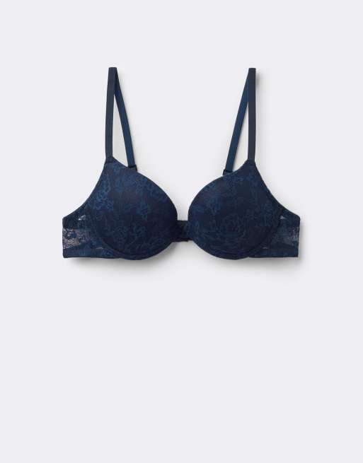 Tezenis Los angeles lace super push-up bra in absolute blue, 5 of 5