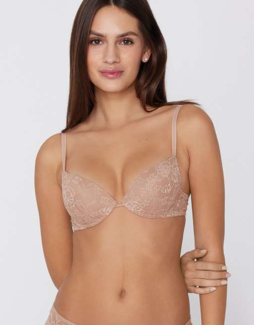 Tezenis Los angeles lace super push-up bra in beige, 4 of 4