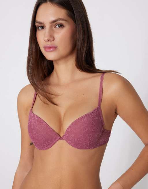 Tezenis Los angeles lace super push-up bra in cameo pink, 3 of 5