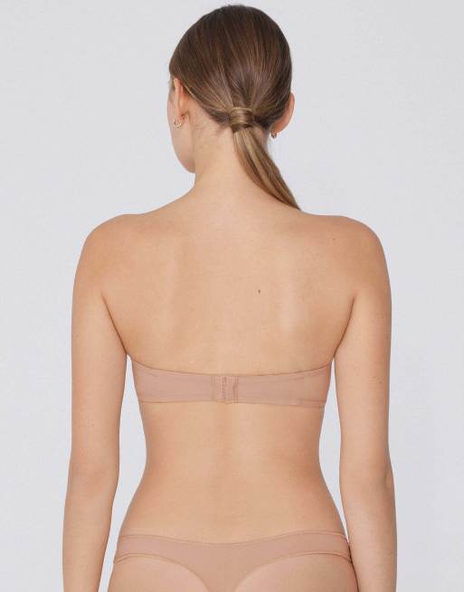 Tezenis Madrid super padded bandeau bra in beige, 2 of 6