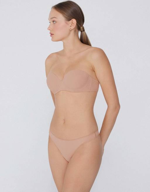 Tezenis Madrid super padded bandeau bra in beige, 4 of 6