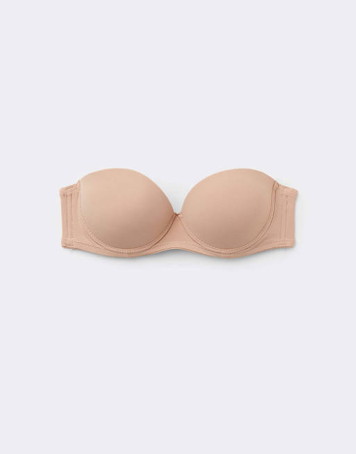 Tezenis Madrid super padded bandeau bra in beige, 5 of 6
