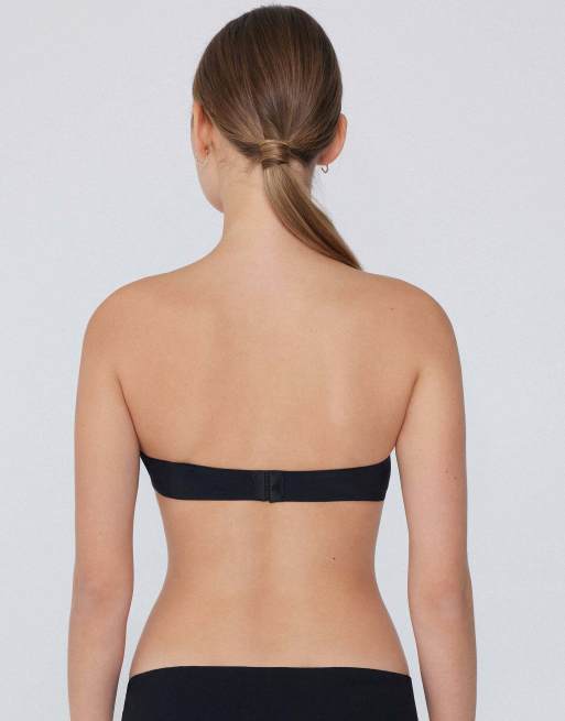 Tezenis Madrid super padded bandeau bra in black, 2 of 6