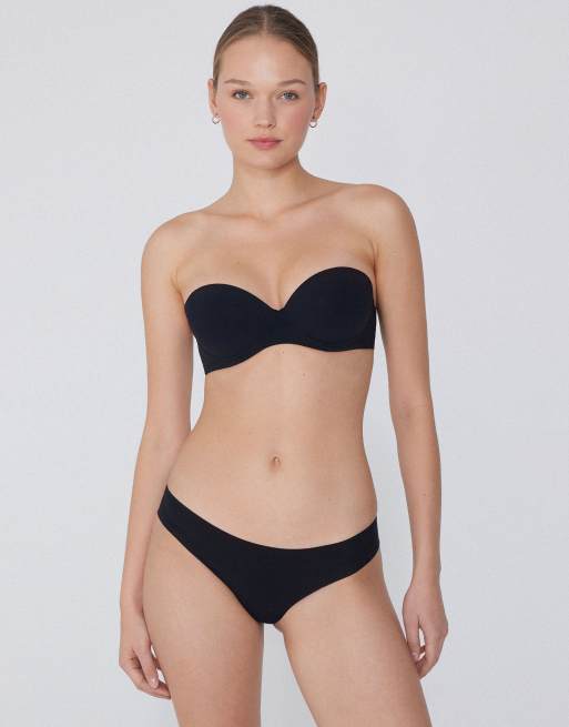 Tezenis Madrid super padded bandeau bra in black, 4 of 6
