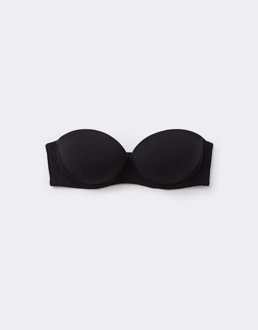 Tezenis Madrid super padded bandeau bra in black, 5 of 6