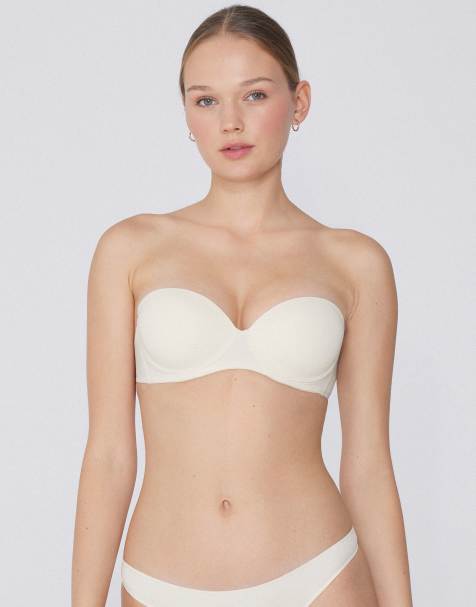 Tezenis Madrid super padded bandeau bra in ivory - view 1