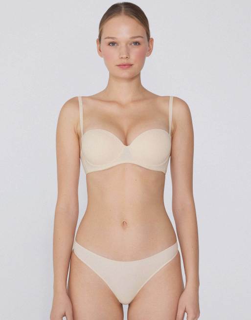 Tezenis Madrid super padded bandeau bra in ivory, 3 of 6