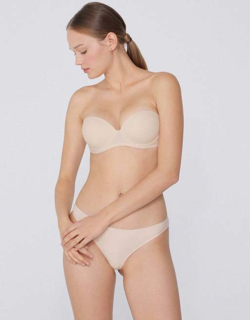 Tezenis Madrid super padded bandeau bra in ivory, 4 of 6