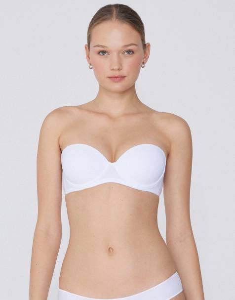 Tezenis Madrid super padded bandeau bra in white - view 1