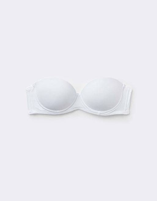Tezenis Madrid super padded bandeau bra in white, 5 of 6