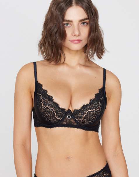 Tezenis Malibù dark romance super push-up bra in black - view 1