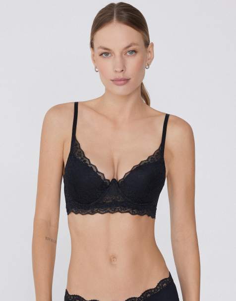 Tezenis Malibù lace super push-up bra in black - view 1