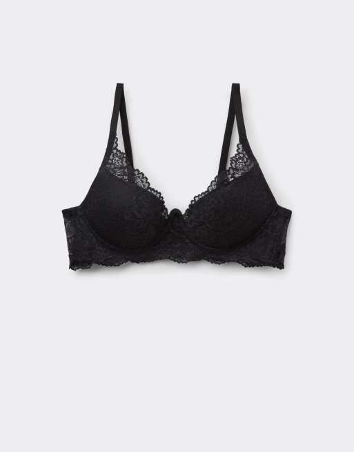 Tezenis Malibù lace super push-up bra in black, 5 of 5