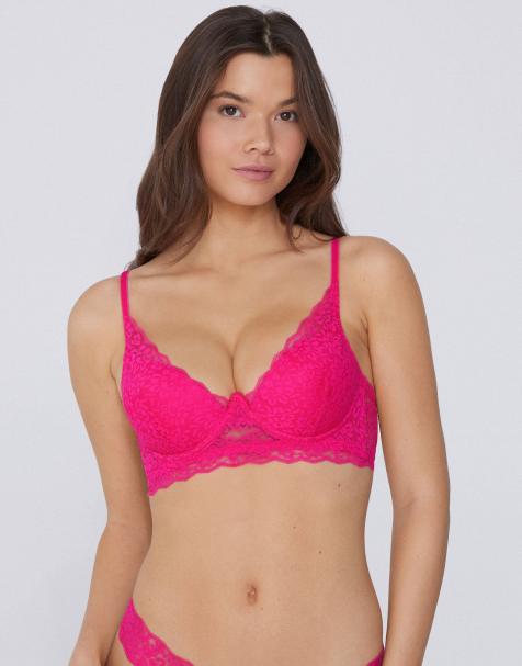 Tezenis Malibù lace super push-up bra in bright fuchsia