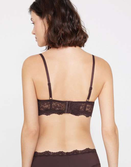 Tezenis Malibù lace super push-up bra in brown, 2 of 5