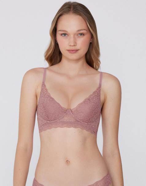 Tezenis Malibù lace super push-up bra in champagne pink