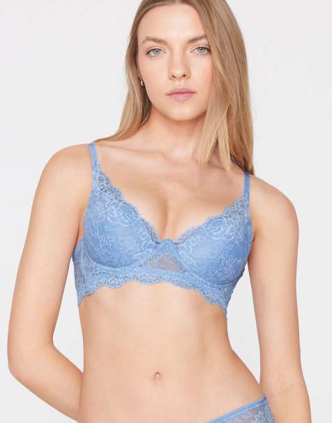 Tezenis Malibù lace super push-up bra in delicate blue - view 1