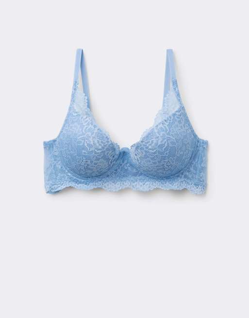 Tezenis Malibù lace super push-up bra in delicate blue, 5 of 5