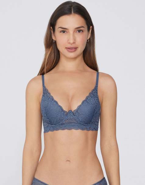 Tezenis Malibù lace super push-up bra in galactic blue