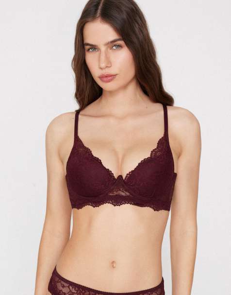 Tezenis Malibù lace super push-up bra in precious ruby - view 1