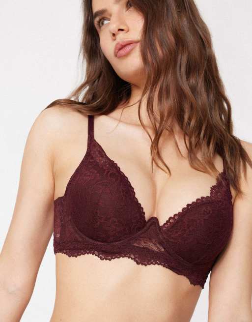 Tezenis Malibù lace super push-up bra in precious ruby, 3 of 5