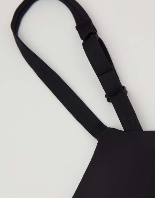 Tezenis Micro padded push-up bikini top in black, 3 of 4