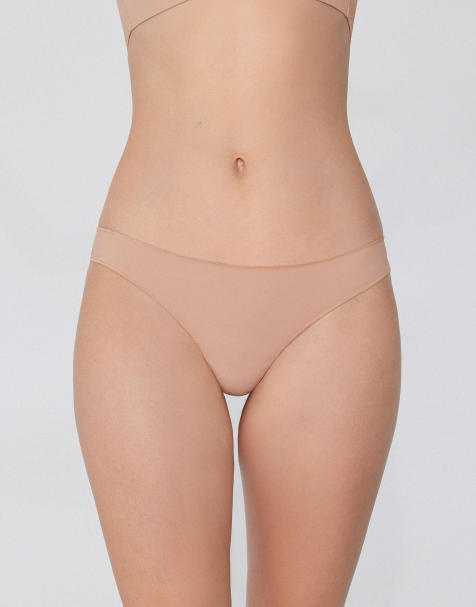 Tezenis Microfibre brazilian briefs in beige - view 1