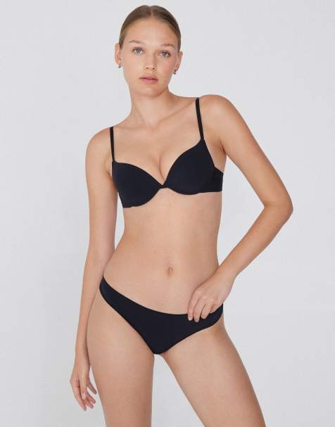 Tezenis Microfibre brazilian briefs in black - view 1