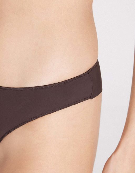 Tezenis Microfibre brazilian briefs in brown, 3 of 5